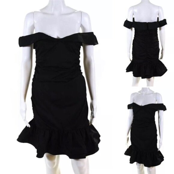 NBD Dress Black New Revolve Hailee Ruched Dress in Black Size S NWT - Picture 2 of 10